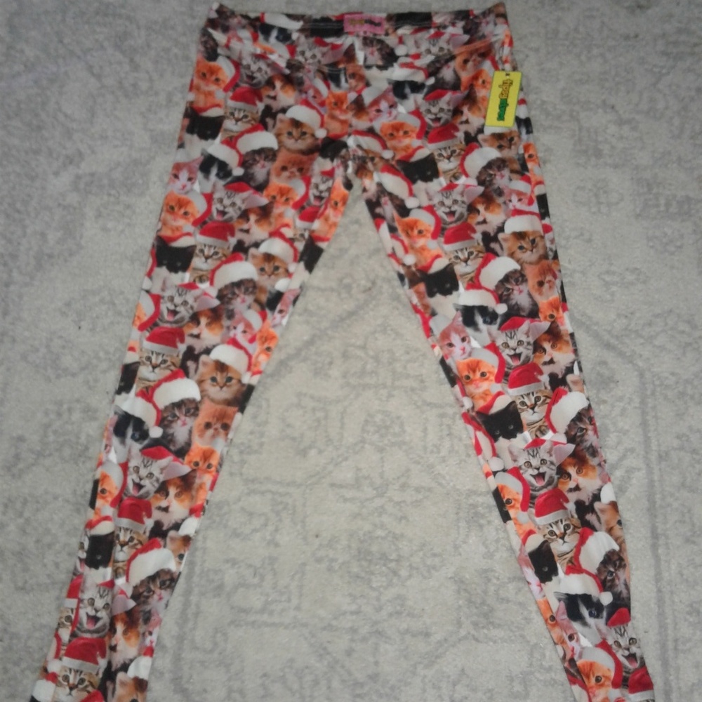NWT CHRISTMAS CAT LEGGINGS